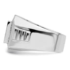 Brilliant Embers Sterling Silver Rhodium-plated 89 Stone Micro PavÃƒÂ¢Ã‚â‚¬Ã‚Å¡ CZ Polished Men's Ring
