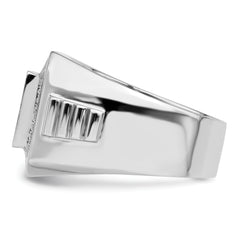 Brilliant Embers Sterling Silver Rhodium-plated 89 Stone Micro PavÃ¢Â€Âš CZ Polished Men's Ring