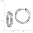 Sterling Shimmer Sterling Silver Rhodium-plated 100 Stone PavÃƒÆ’Ã‚Â¢ÃƒÂ¢Ã‚â€šÃ‚Â¬Ãƒâ€¦Ã‚Â¡ 1.3mm CZ In and Out Round Hinged Hoop Earrings