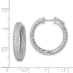 Sterling Shimmer Sterling Silver Rhodium-plated 178 Stone PavÃƒÆ’Ã‚Â¢ÃƒÂ¢Ã‚â€šÃ‚Â¬Ãƒâ€¦Ã‚Â¡ 1.5mm CZ In and Out Round Hinged Hoop Earrings