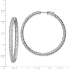 Sterling Shimmer Sterling Silver Rhodium-plated 460 Stone PavÃƒÆ’Ã‚Â¢ÃƒÂ¢Ã‚â€šÃ‚Â¬Ãƒâ€¦Ã‚Â¡ 1.5mm CZ In and Out Round Hinged Hoop Earrings