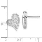 Sophia Jewelers Sterling Silver CZ Heart Cluster Earrings