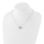 Sophia Jewelers Sterling Silver Cubic Zirconia Fire Heart Bead Necklace