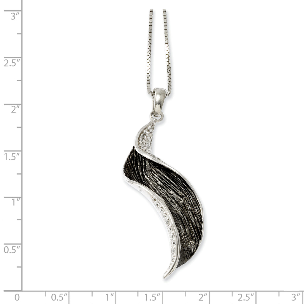 Sterling Silver 925 CZ Necklace with 31 Sparkling Gems, 18 Inch