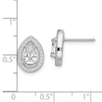 Sophia Jewelers Sterling Silver CZ Teardrop Halo Earrings
