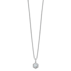 Brilliant Embers Sterling Silver Rhodium-plated 31 Stone 18 inch Micro PavÃƒÆ’Ã†â€™Ãƒâ€šÃ‚Â¢ÃƒÆ’Ã‚Â¢Ãƒâ€šÃ¢â‚¬Å¡Ãƒâ€šÃ‚Â¬ÃƒÆ’Ã¢â‚¬Â¦Ãƒâ€šÃ‚Â¡ CZ Hexagon Necklace with 2 Inch Extender