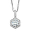 Brilliant Embers Sterling Silver Rhodium-plated 31 Stone 18 inch Micro Pav‚ CZ Hexagon Necklace with 2 Inch Extender