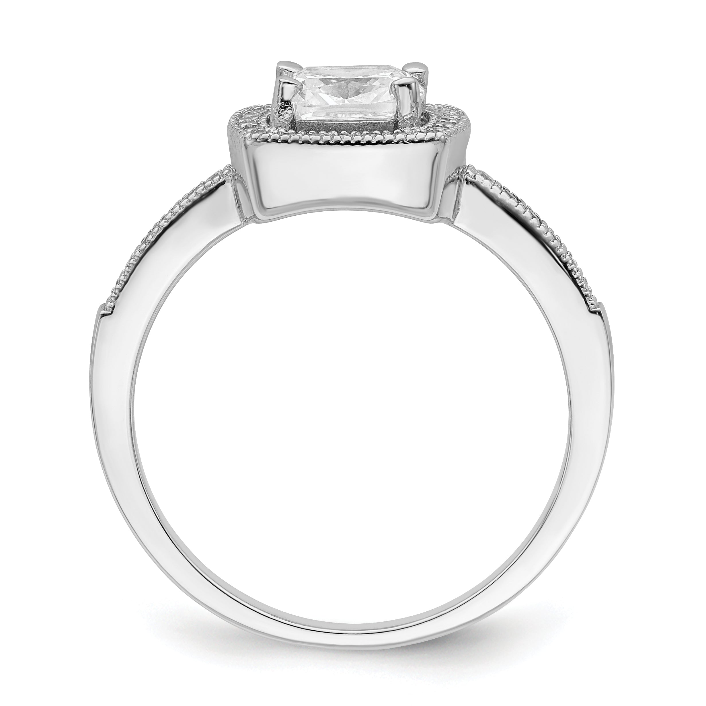 Brilliant Embers Sterling Silver Rhodium-plated 37 Stone Halo Micro PavÃƒÂ¢Ã‚â‚¬Ã‚Å¡ CZ Ring