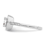 Brilliant Embers Sterling Silver Rhodium-plated 37 Stone Halo Micro PavÃƒÂ¢Ã‚â‚¬Ã‚Å¡ CZ Ring