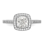Brilliant Embers Sterling Silver Rhodium-plated 37 Stone Halo Micro PavÃƒÂ¢Ã‚â‚¬Ã‚Å¡ CZ Ring