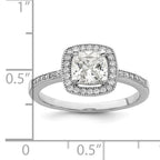 Brilliant Embers Sterling Silver Rhodium-plated 37 Stone Halo Micro PavÃƒÂ¢Ã‚â‚¬Ã‚Å¡ CZ Ring