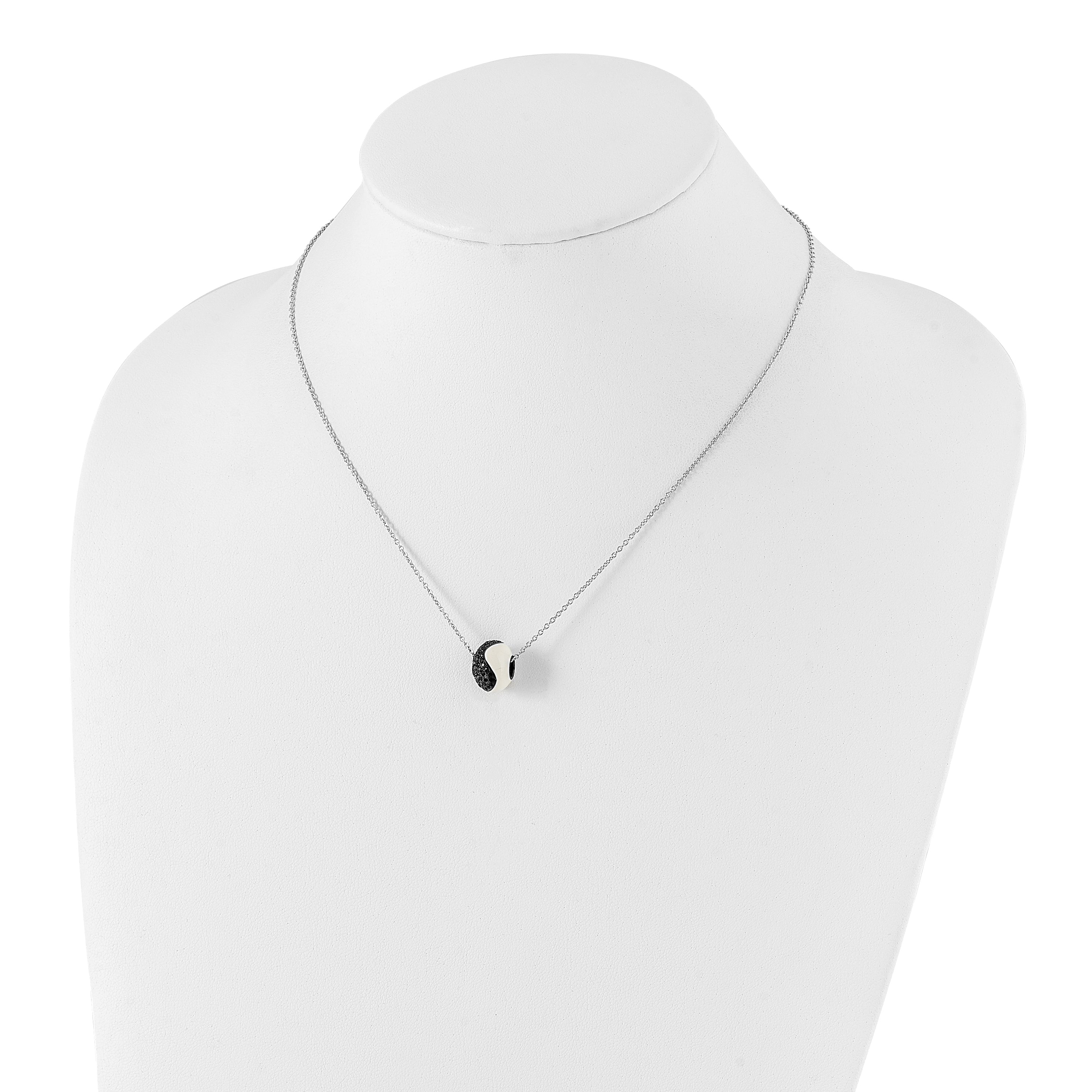 Sterling Silver CZ Enamel Fire Bead Necklace Elegant Women's Chain