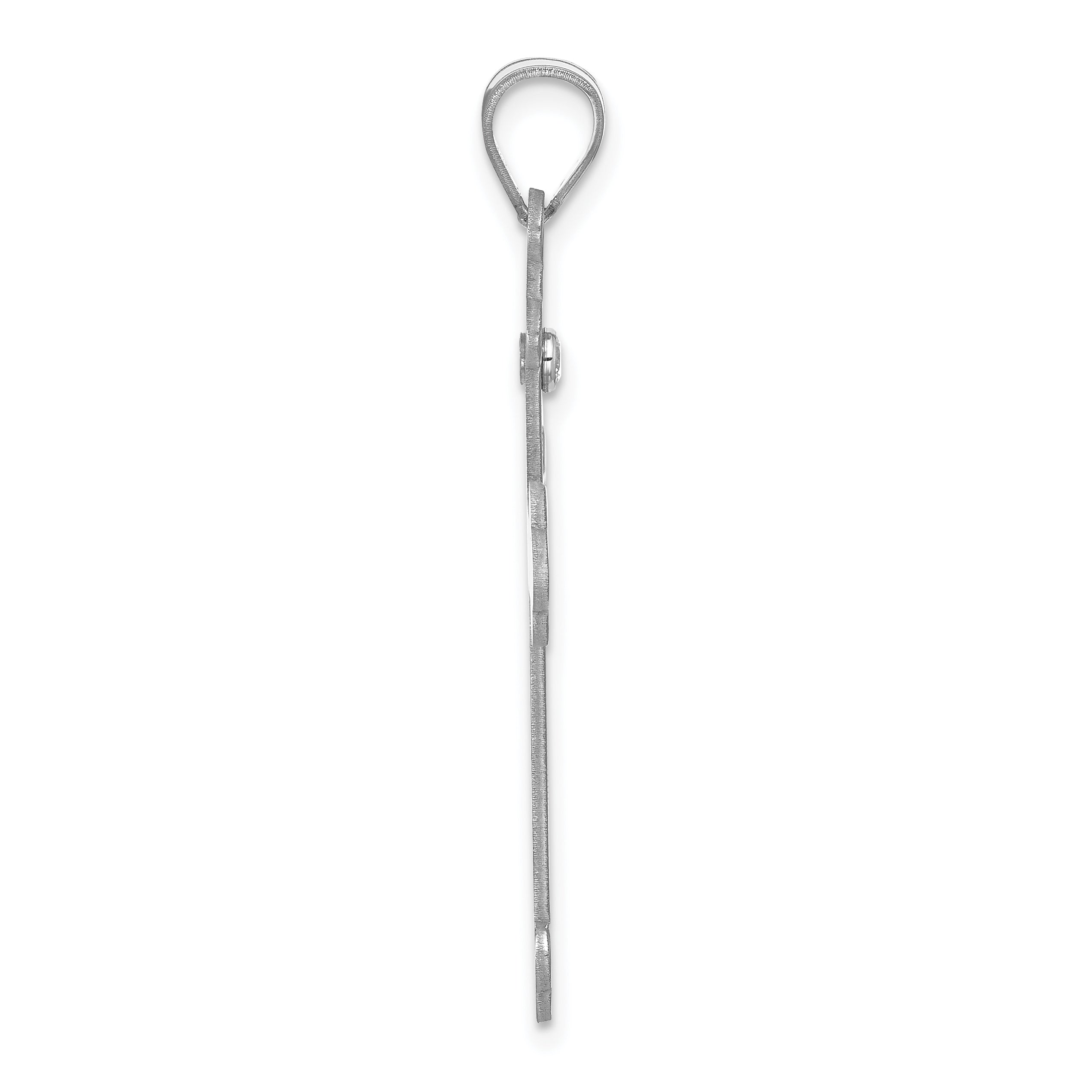Sterling Silver Rh-plt Crystal Family Cross Pendant Secondary image