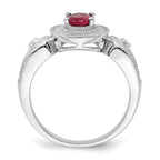 Brilliant Embers Sterling Silver Rhodium-plated 57 Stone Micro PavÃƒÂ¢Ã‚â‚¬Ã‚Å¡ White and Red CZ Ring