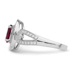 Brilliant Embers Sterling Silver Rhodium-plated 57 Stone Micro PavÃƒÂ¢Ã‚â‚¬Ã‚Å¡ White and Red CZ Ring
