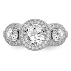 Brilliant Embers Sterling Silver Rhodium-plated 50 Stone Micro PavÃƒÂ¢Ã‚â‚¬Ã‚Å¡ CZ Ring