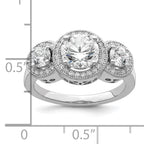 Brilliant Embers Sterling Silver Rhodium-plated 50 Stone Micro PavÃƒÂ¢Ã‚â‚¬Ã‚Å¡ CZ Ring