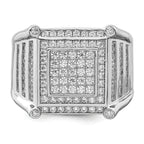 Brilliant Embers Sterling Silver Rhodium-plated 109 Stone Micro PavÃƒÂ¢Ã‚â‚¬Ã‚Å¡ CZ Men's Ring