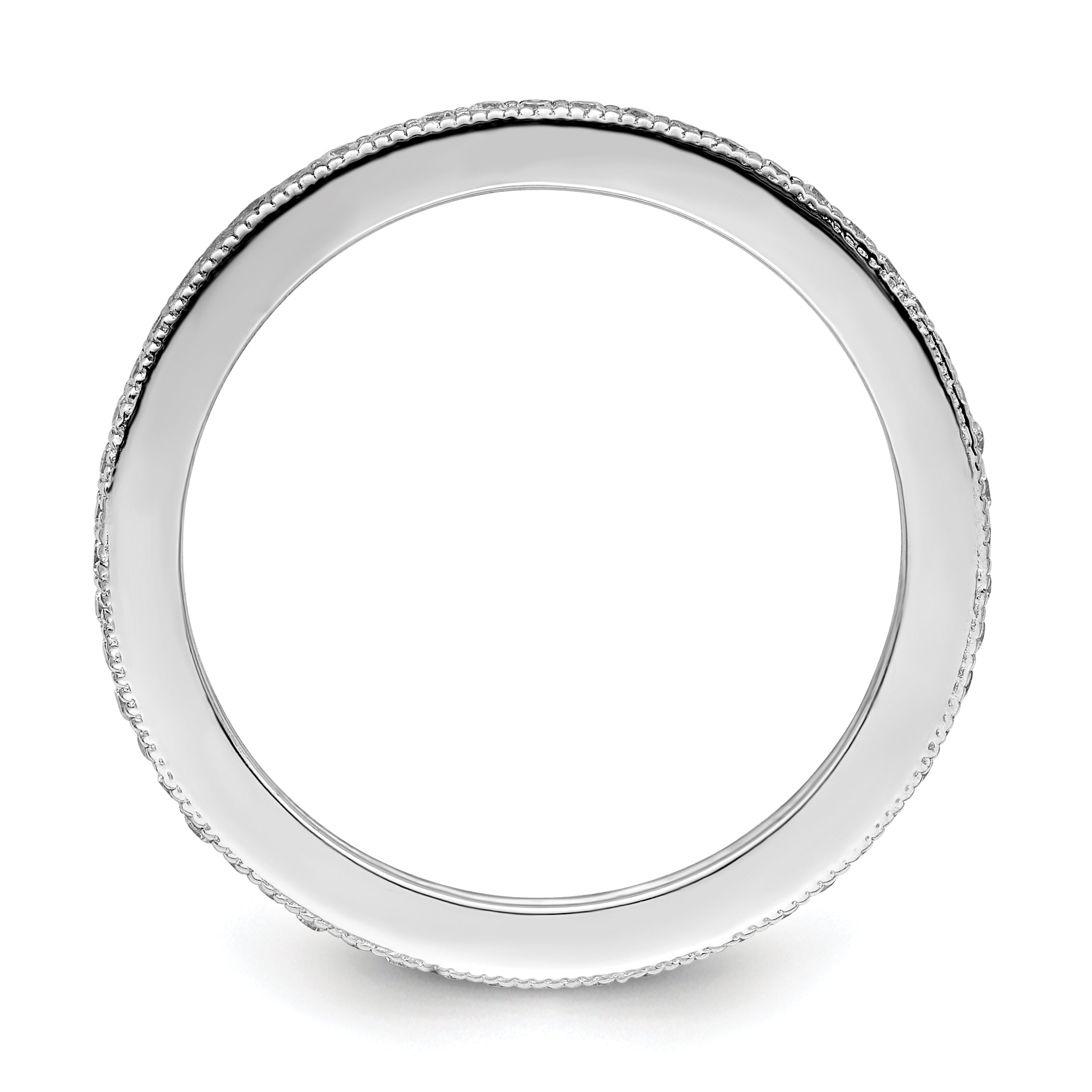 Brilliant Embers Sterling Silver Rhodium-plated 60 Stone Micro PavÃƒÂ¢Ã‚â‚¬Ã‚Å¡ CZ Ring Secondary image