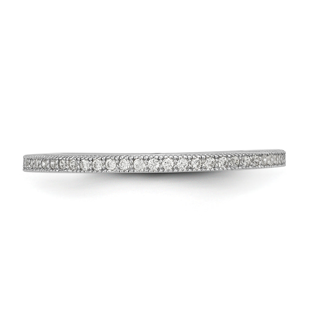 Brilliant Embers Sterling Silver Rhodium-plated 60 Stone Micro PavÃƒÂ¢Ã‚â‚¬Ã‚Å¡ CZ Ring