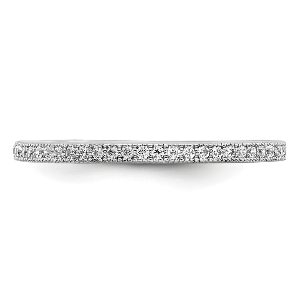 Brilliant Embers Sterling Silver Rhodium-plated 60 Stone Micro PavÃƒÂ¢Ã‚â‚¬Ã‚Å¡ CZ Ring