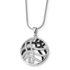 Sterling Silver Necklace with CZ Brilliant Embers Pendant - 18
