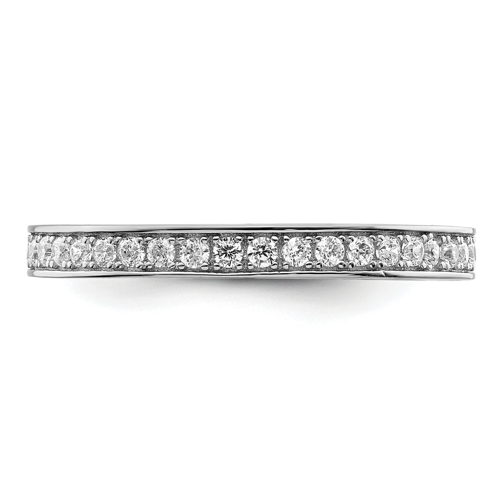 Brilliant Embers Sterling Silver Rhodium-plated 59 Stone Micro PavÃƒÂ¢Ã‚â‚¬Ã‚Å¡ CZ Ring