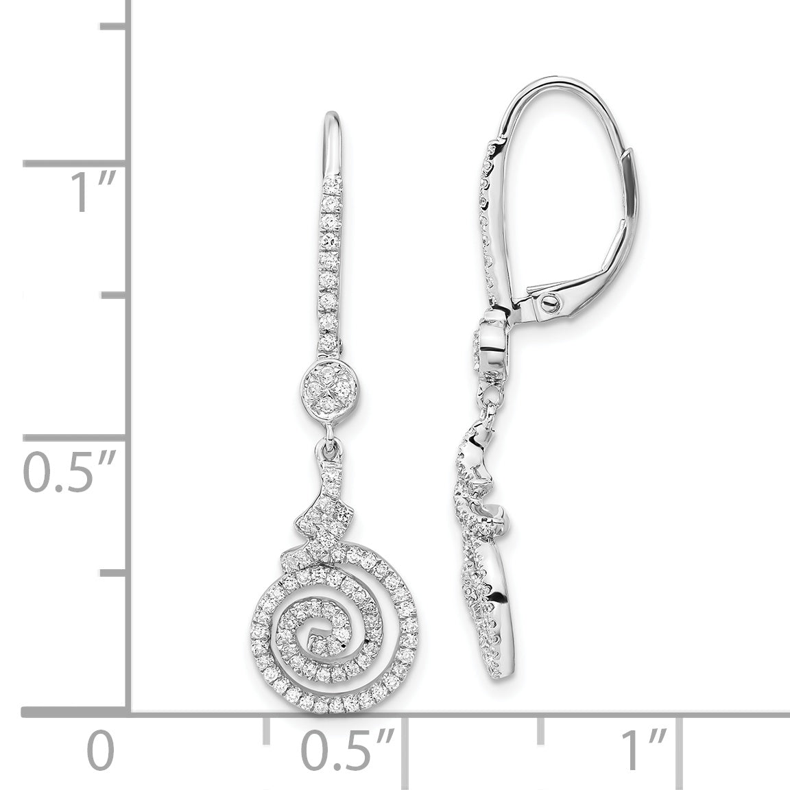 Sophia Jewelers Polished Sterling Silver CZ Swirl Leverback Earrings