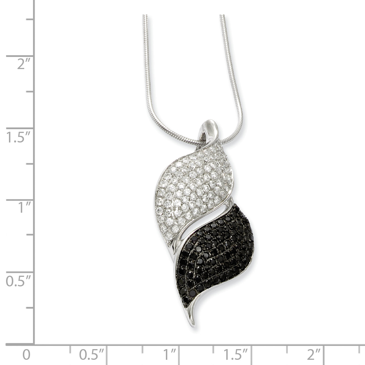 Sterling Silver 925 Necklace with Dual CZ Stones Elegant Design