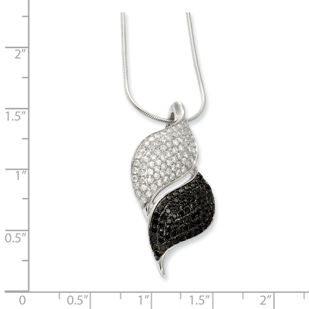 Sterling Silver 925 Necklace with Dual CZ Stones Elegant Design