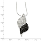 Sterling Silver 925 Necklace with Dual CZ Stones Elegant Design