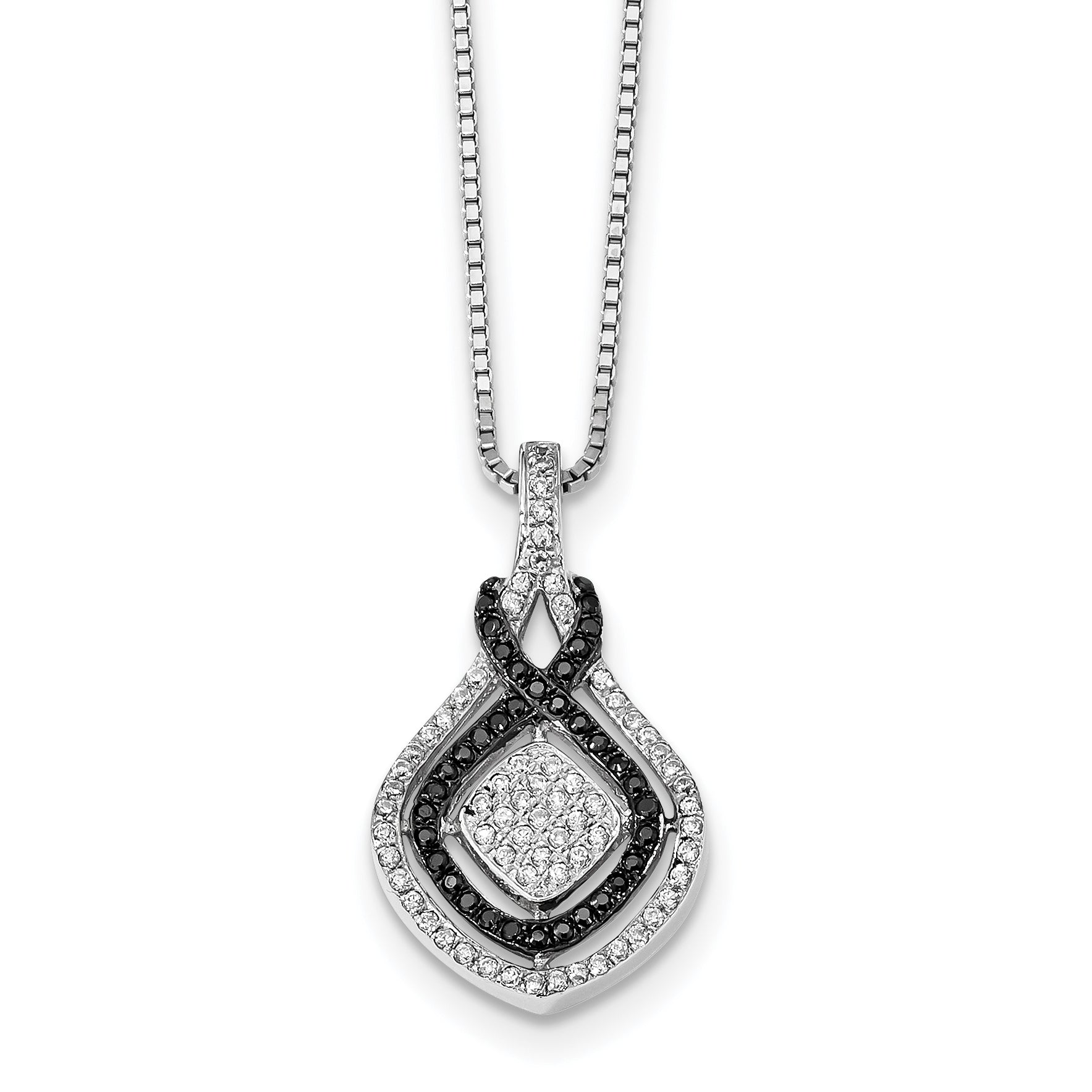 SS Rhodium-Plated CZ True Fire Necklace Secondary image