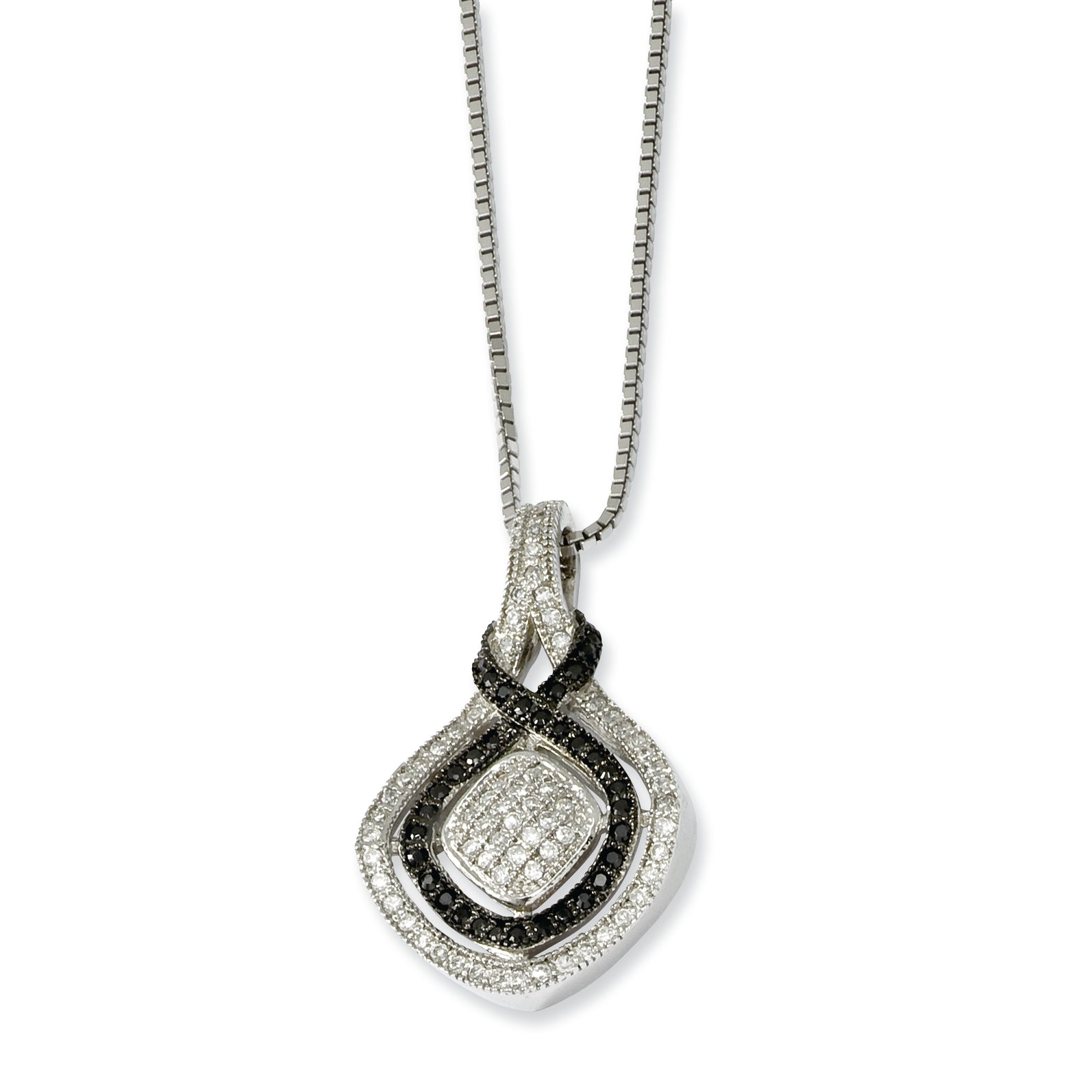 SS Rhodium-Plated CZ True Fire Necklace Main image