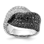 Sterling Silver Black & Clear CZ Ring