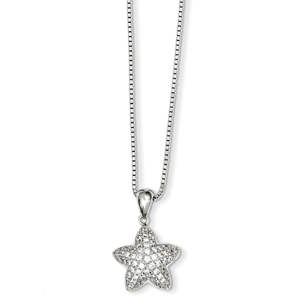 Sterling Silver & CZ Star Necklace