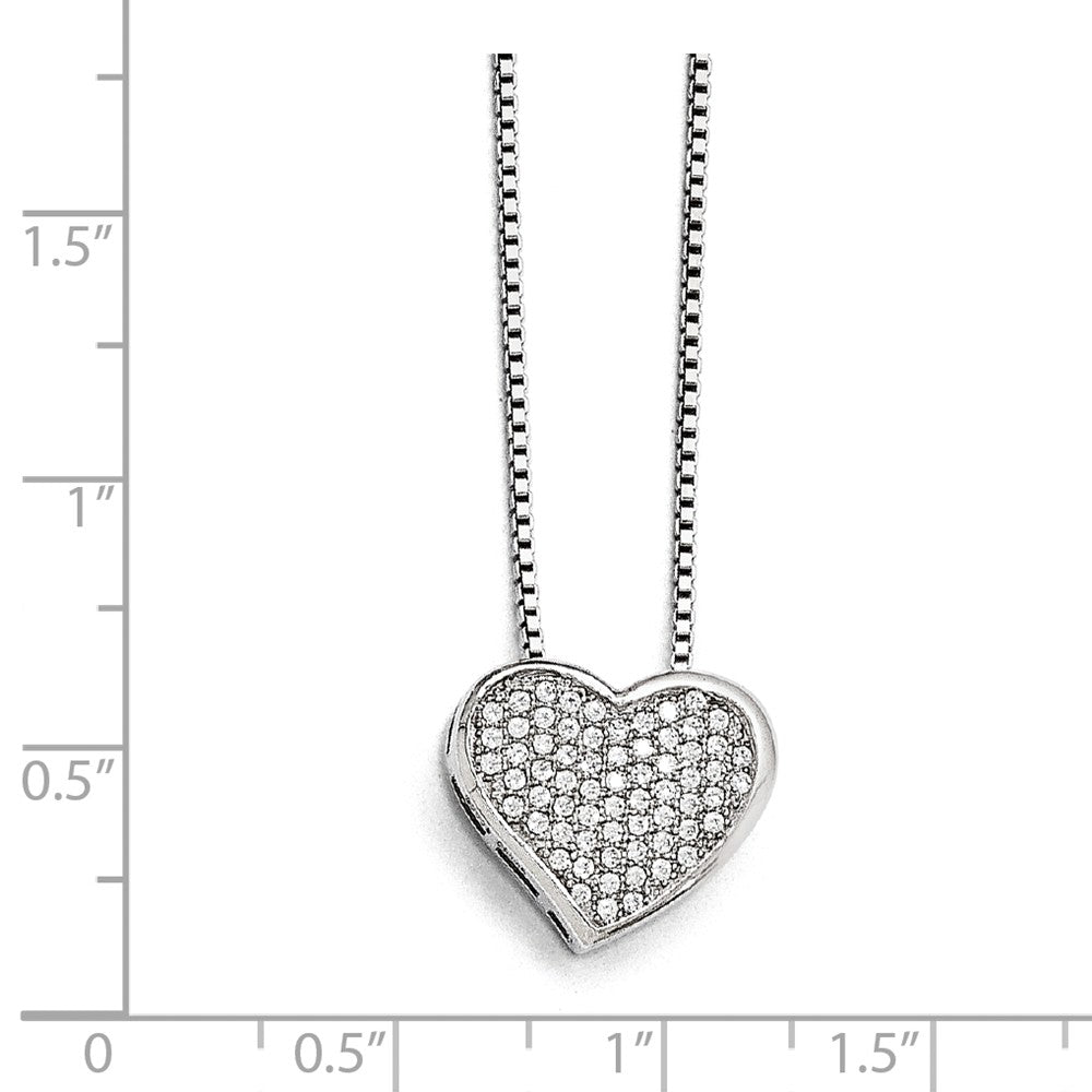 Sterling Silver & CZ Brilliant Embers Heart Necklace