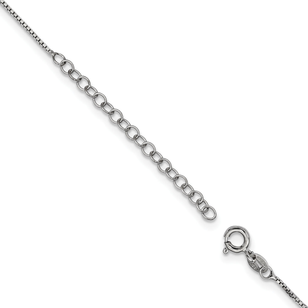 Sophia Jewelers Sterling Silver CZ Pendant Necklace with Rhodium-Polished Finish