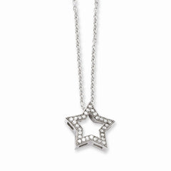 Sterling Silver & CZ Brilliant Embers Star Necklace