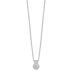 Brilliant Embers Sterling Silver Rhodium-plated 39 Stone 18 inch Micro PavÃƒÆ’Ã†â€™Ãƒâ€šÃ‚Â¢ÃƒÆ’Ã‚Â¢Ãƒâ€šÃ¢â‚¬Å¡Ãƒâ€šÃ‚Â¬ÃƒÆ’Ã¢â‚¬Â¦Ãƒâ€šÃ‚Â¡ Halo CZ Necklace with 2 Inch Extender