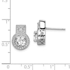 Sophia Jewelers 925 Sterling Silver Halo CZ Button Earrings Polished Elegance