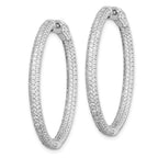Sterling Shimmer Sterling Silver Rhodium-plated 400 Stone PavÃƒÆ’Ã‚Â¢ÃƒÂ¢Ã‚â€šÃ‚Â¬Ãƒâ€¦Ã‚Â¡ 1.1mm CZ In and Out Round Hinged Hoop Earrings