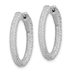 Sterling Shimmer Sterling Silver Rhodium-plated 200 Stone PavÃƒÆ’Ã‚Â¢ÃƒÂ¢Ã‚â€šÃ‚Â¬Ãƒâ€¦Ã‚Â¡ 1.1mm CZ In and Out Oval Hinged Hoop Earrings