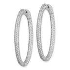Sterling Shimmer Sterling Silver Rhodium-plated 400 Stone PavÃƒÆ’Ã‚Â¢ÃƒÂ¢Ã‚â€šÃ‚Â¬Ãƒâ€¦Ã‚Â¡ 1.1mm CZ In and Out Oval Hinged Hoop Earrings