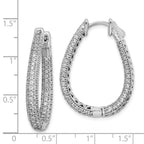 Sterling Shimmer Sterling Silver Rhodium-plated 242 Stone PavÃƒÆ’Ã‚Â¢ÃƒÂ¢Ã‚â€šÃ‚Â¬Ãƒâ€¦Ã‚Â¡ 1.2mm-1.5mm CZ In and Out Teardrop Hinged Hoop Earrings