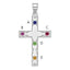 Sterling Silver Rh-plt Crystal Family Cross Pendant