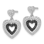 Sterling Silver CZ True Fire Heart Dangle Earrings for Women