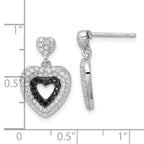 Sterling Silver CZ True Fire Heart Dangle Earrings for Women