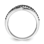 Brilliant Embers Sterling Silver Rhodium-plated 158 Stone Micro PavÃƒÂ¢Ã‚â‚¬Ã‚Å¡ Black Champagne and White CZ Ring