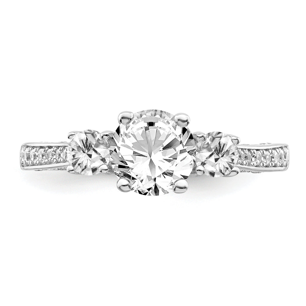 Brilliant Embers Sterling Silver Rhodium-plated 45 Stone Micro PavÃƒÂ¢Ã‚â‚¬Ã‚Å¡ CZ Ring