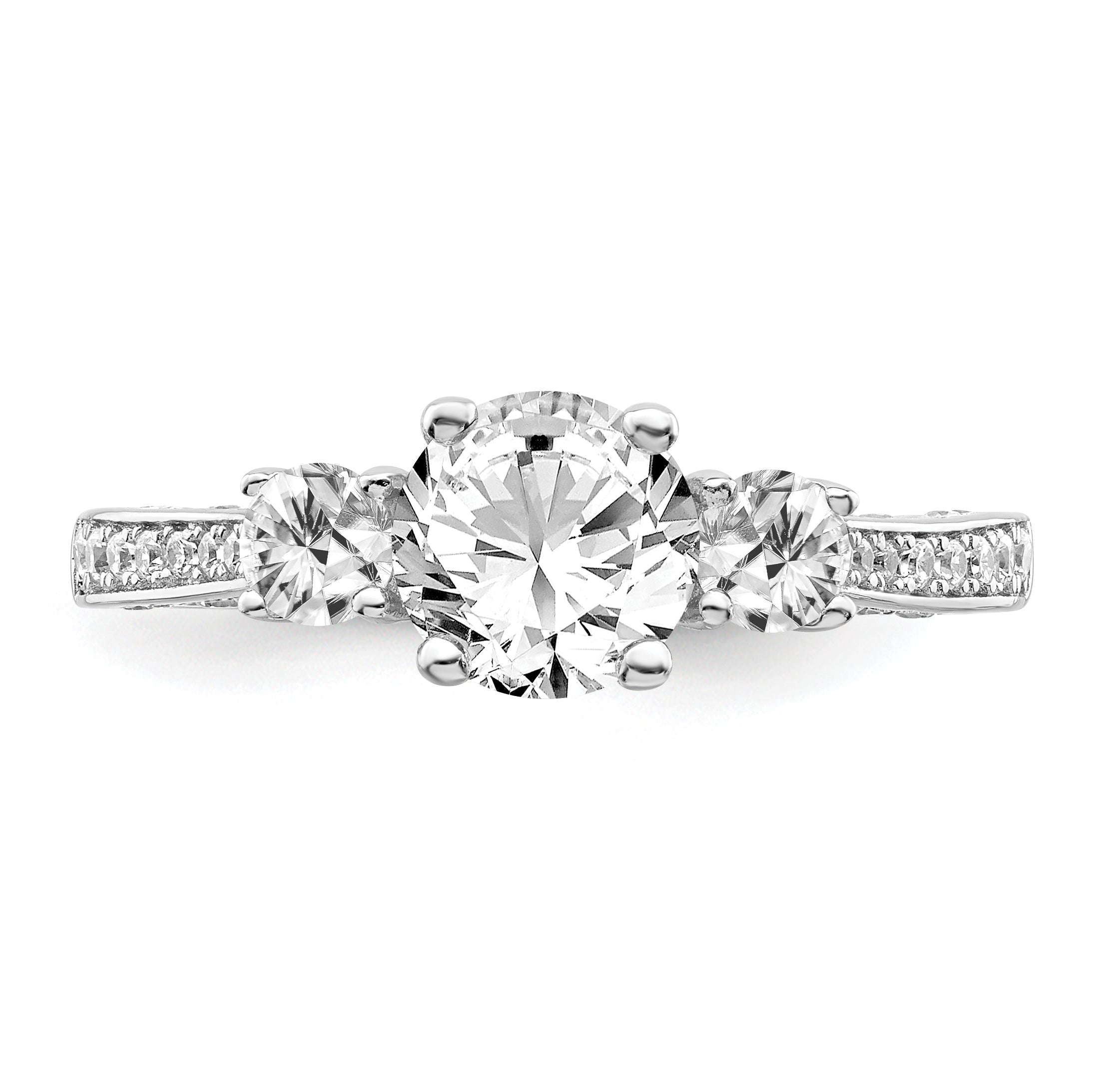 Brilliant Embers Sterling Silver Rhodium-plated 45 Stone Micro PavÃƒÂ¢Ã‚â‚¬Ã‚Å¡ CZ Ring